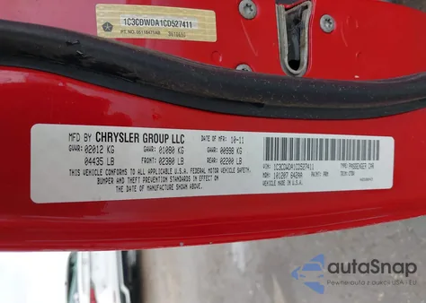 2012 Dodge Caliber Sxt z USA, uszkodzony, nr VIN 1C3CDWDA1CD527411